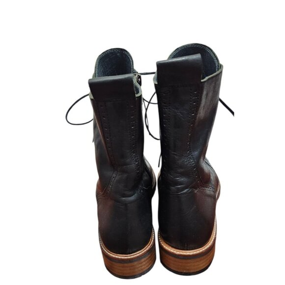 DuoBoots UK Men’s EU 43 Black Leather Brogue Lace Up Ankle Boots